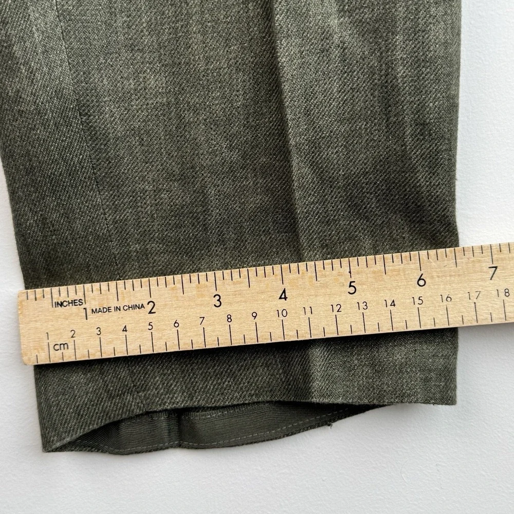 Suitsupply Havana Linen Suit Men's 36R Olive Green Slim 2 Piece Solbiati